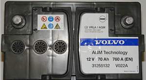 Оригинальный AGM аккумулятор Volvo, 31255132, 12 V - Фото #1
