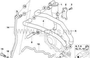 Патрубки системы вентиляции BMW X5 М62 (4.4 - 4.6) - Фото #1